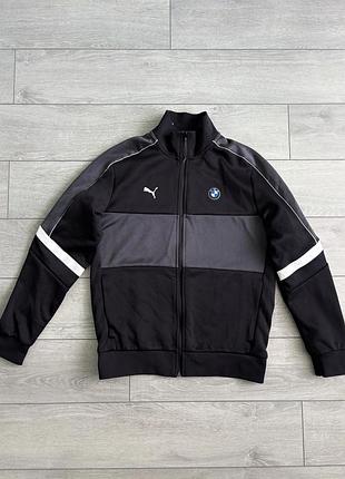Чоловіча спортивна кофта олімпійка пума бмв мотоспорт puma bmw m motorsport t7 track jacket size s с розмір батнік светр джемпер трек жакет оригінал