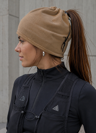 Ponytail beanie harvest спортивная флисовая шапка с отверстием на макушке
