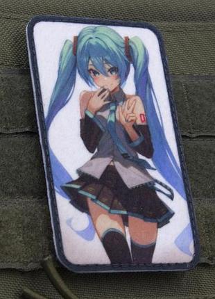Шеврон hatsune miku на липучке – аниме патч с персонажем