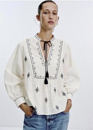 Вишиванка рубашка сорочка zara xs