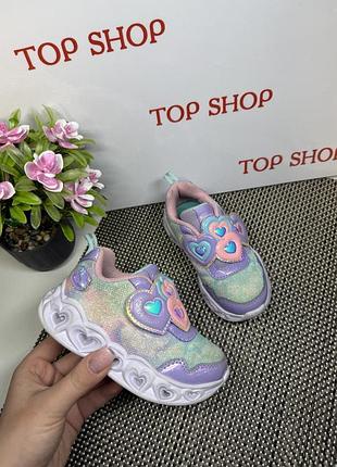 Оригинальные кроссовки детские на липучке skechers