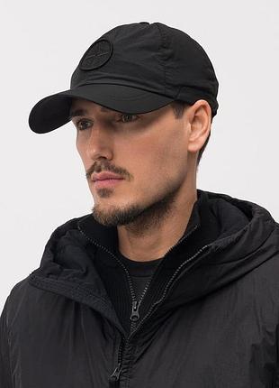 Кепка stone island nylon чорна сіра преміум якість бейсболка блайзер стон айленд