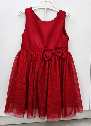 Нарядное красное платье (платье) h&amp;m 3-4р.