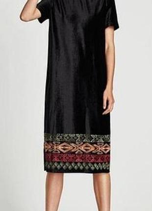 Платье женское zara, велюр, размер s