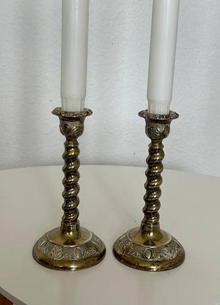 Свечники (подсвечники) пара, англия (клеем made in england), высота 14 см