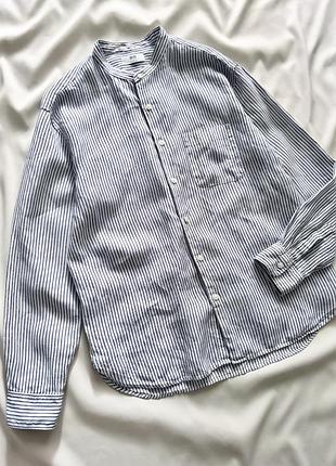 Смугаста лляна сорочка, унісекс uniqlo