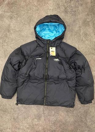Corteiz elite work puffer jacket blue