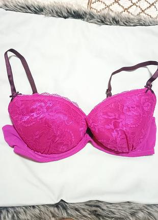Бюстгальтер ann summers 36b 80b розовый фуксия кружевной лифчик на косточках с регулируемыми бретелями эротическое нижнее белье