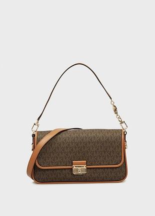 Сумка michael kors колекція кері бредшоу  bradshaw small logo convertible shoulder bag - brown/acorn