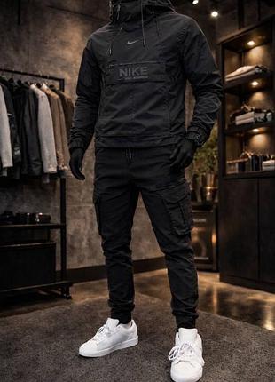 Спортивний костюм анорак nike black (водовідштовхувальний)