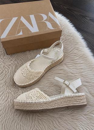 Еспадрильї босоніжки туфлі zara бежеві