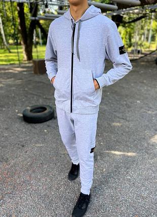 Спортивний костюм сірий чоловічий stone island на осінь і весну