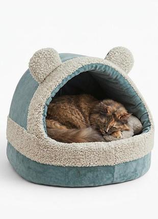Будка для котов и собак шелби №2 52х42х38 см бірюза