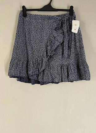 Новая вискозная юбка с воланом made in italy xxl (подходит на l–xxl)