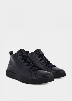 Чоловічі черевики ecco street tray gore-tex, розм 41 чорні шкіра осінні кросівки оригінал фірмові мужские ботинки