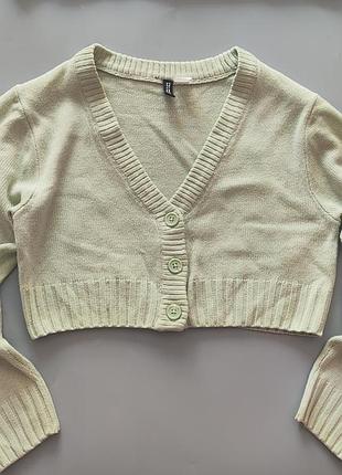 Укорочений кардиган h&m divided xs фісташковий / м’ятний 2