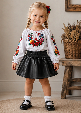 Юбка из экокожи zara kids, р. 98 (2-3 года) черная юбочка зара