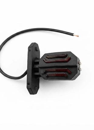Габарит "ріжки" прямий 9,5см 12/24v червоний+білий+жовтий 12+12+4 led дракон (1 шт)