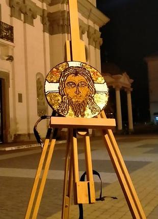 Ікона спас нерукотворний з мозаїки, смальта та сусальне золото.