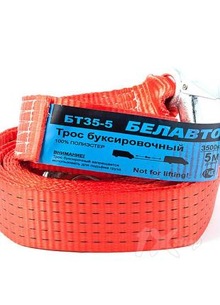 Трос буксировочный 3.5т 5.0мм/крюки/красный/сумка евро стандарт (ес) "белавто" (бт35-5)