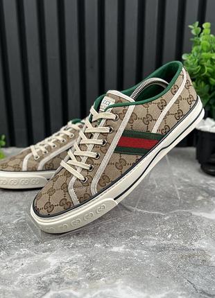 Gucci tennis 1977 gg low top sneaker мужские кроссовки кеды оригинал 42.5 eur