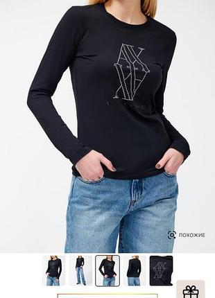 Лонгслів чорний армані ax armani exchange