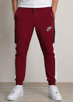 Чоловічі спортивні штани nike s бордові color block