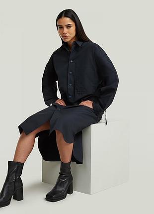 Шикарна сукня сорочка g star raw оригінал міді довга з кишенями  джи стар синя з довгим рукавом вільна