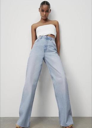 Прямі широкі джинси zara