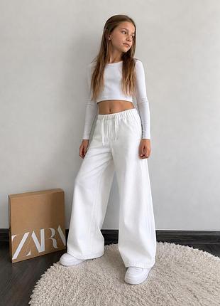 Джинси білі широкі wide leg zara
