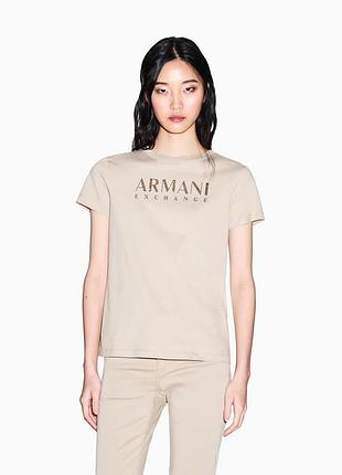 Футболка бежева жіноча armani exchange