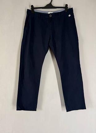 Темно-синие льняные брюки чинос tom tailor travis regular (32/32 / l)
