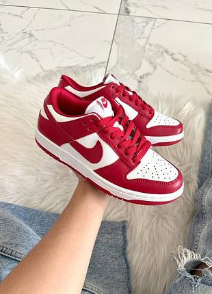 Кросівки nike dunk low red white  арт 0441