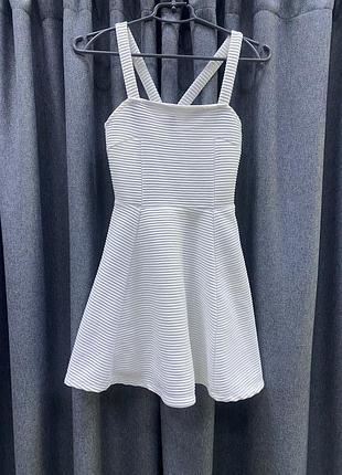 Сарафан білий в рубчик divided h&m xs