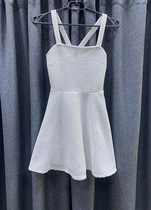 Сарафан білий в рубчик divided h&m xs