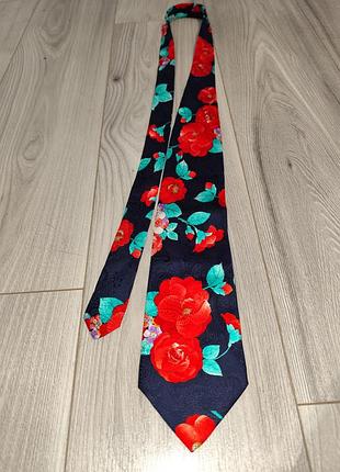 Шелковый галстук leonard paris (100% silk, handmade in italy) винтаж премиум