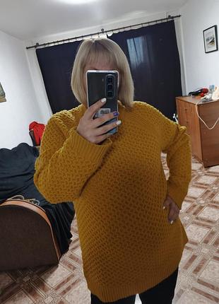 Светр туніка батал подовжений світер  лонгслів джемпер реглан світшот великого розміру жіночий  свитер большого размера теплий