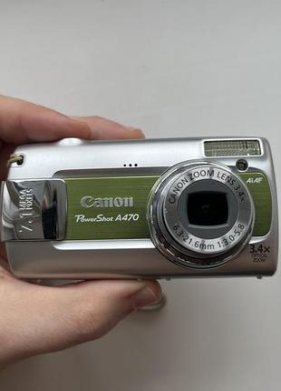 Легендарний фотоаппарат y2k камера 2000х canon powershot a470 зелений