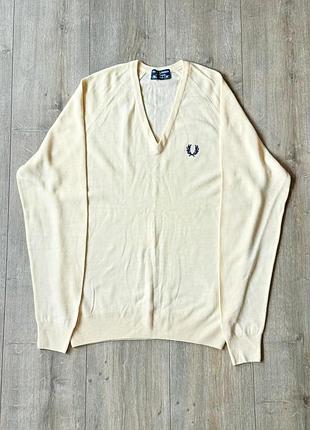 Чоловічий лонгслів fred perry вінтажний белий