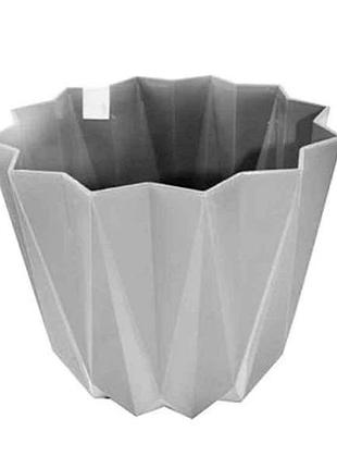 Горщик для квітів 1,5л prizma (15х11,5см) (сірий) тм elif plastik