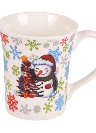 Чашка керамическая snowman r35758 360 мл новогодний дизайн разноцветный