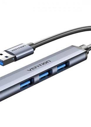 Usb-хаб vention ckohb 4-портовий usb 3.0 + 3×usb 2.0 5 гбіт/с кабель 15 см grey