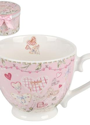Чашка amour r40728 440 мл у подарунковій коробці рожева