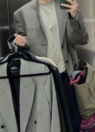 Жакет жіночий гусяча лапка двубортний zara