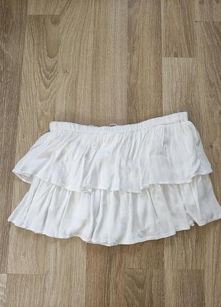 Белая юбка pull &amp; bear с шортиками 4