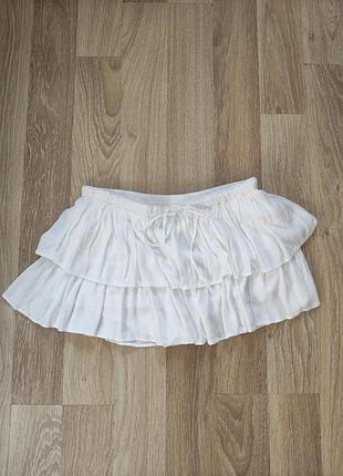 Белая юбка pull &amp; bear с шортиками 2