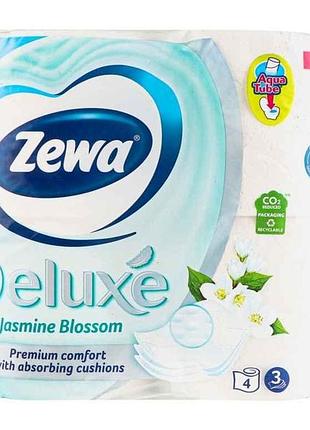 Туалетная бумага 4шт 3шар deluxe жасмин (белый) тм zewa