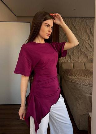 ❤️‍🔥стильная футболка, которая подчеркивает фигуру и придает образу особый шарм🤍 марсала