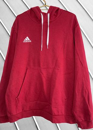 Чоловіче червоне худі adidas l 50 адідас червона кофта з капюшоном спортивна кофта адідас худі з кишенею кенгуру 50