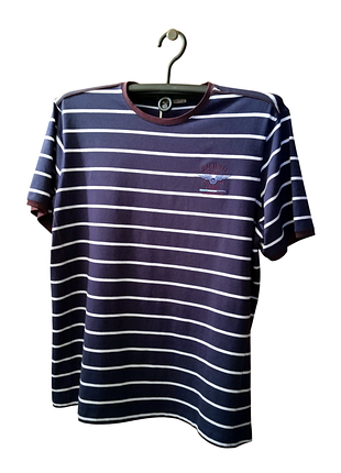 Футболка синя в білу смужку bgd чоловіча 3xl, 4xl